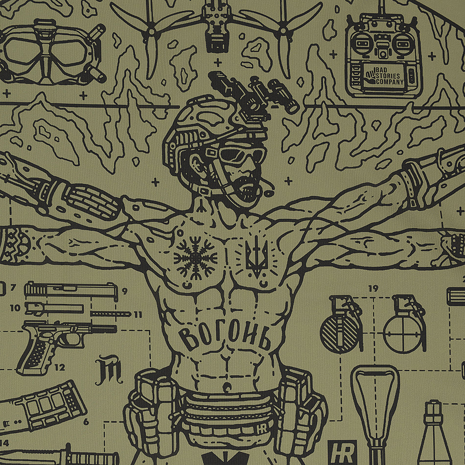 Прапор "Vitruvian Man" Olive